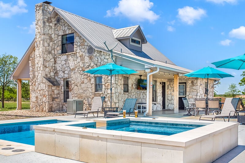 Pool area in one of our Fredericksburg rentals