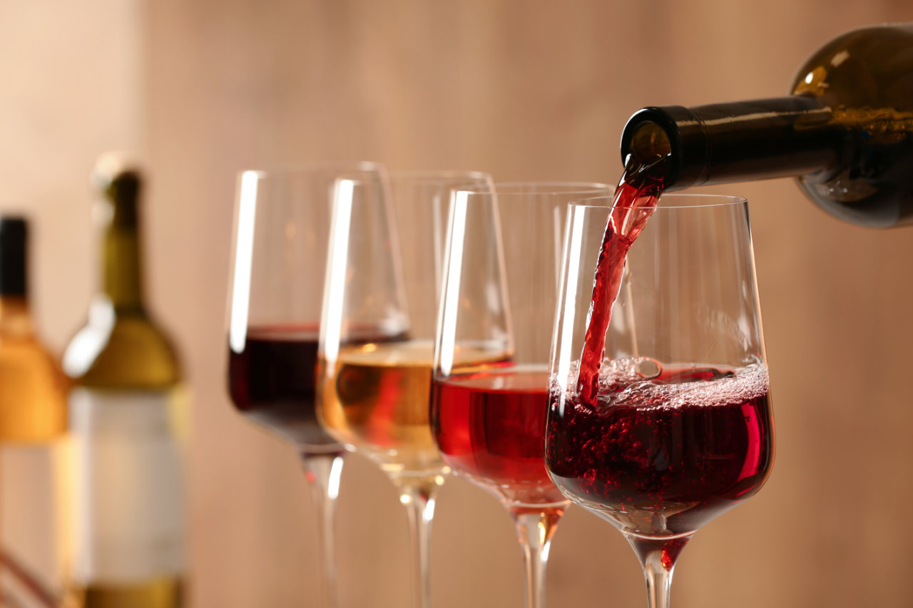 a variety of wine glasses